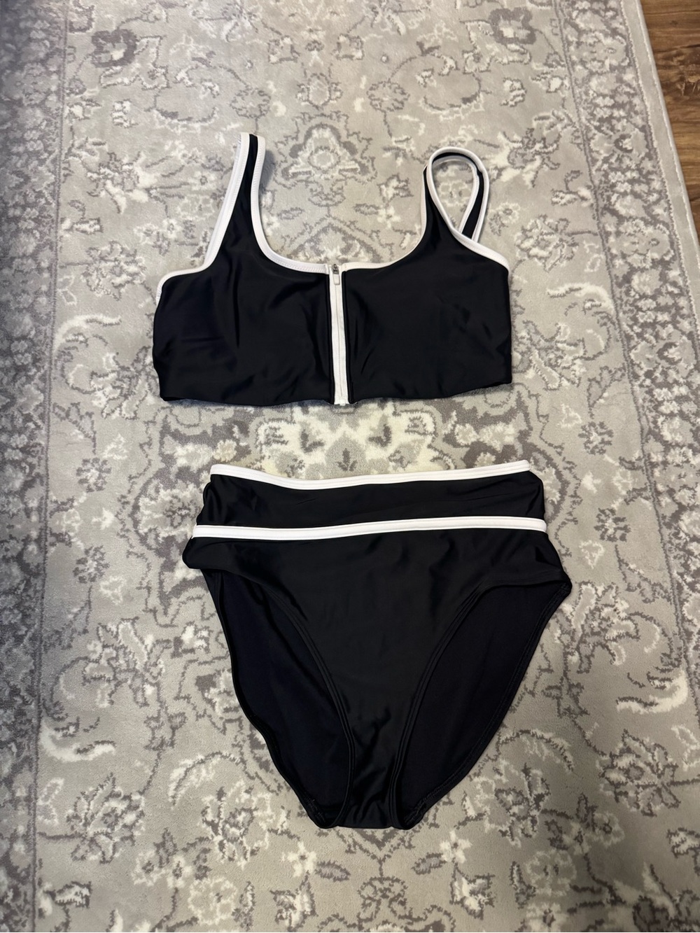 Old Navy Black Bikini Set with White Trim